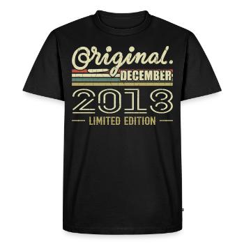 Décembre 2018 anniversaire Décembre 2018 Décembre - T-shirt Premium bio Homme - noir - Devant - Nico (187cm)