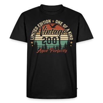 Vintage 2001 Retro 2001 Birthday Gift 2001 - Men's Premium Organic T-Shirt - black - Front - Nico (187cm)