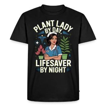 Économiseur de plantes par Day Life Saver par Infirmière de nuit - T-shirt Premium bio Homme - noir - Devant - Nico (187cm)