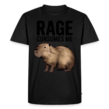 La rage me consume drôle Capybara idiot Capy humour - T-shirt Premium bio Homme - noir - Devant - Nico (187cm)