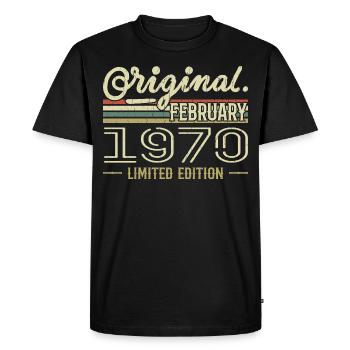 February 1970 Gift - February 1970 Birthday - Men's Premium Organic T-Shirt - black - Front - Nico (187cm)