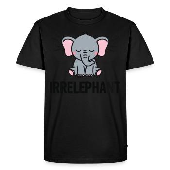 Irrelephant Drôle Éléphant Jeu de mots Animal mignon - T-shirt Premium bio Homme - noir - Devant - Nico (187cm)