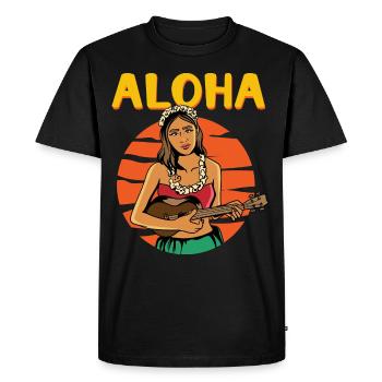 Aloha vintage hula girl - Men's Premium Organic T-Shirt - black - Front - Nico (187cm)