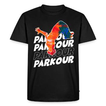 parkour - T-shirt Premium bio Homme - noir - Devant - Nico (187cm)