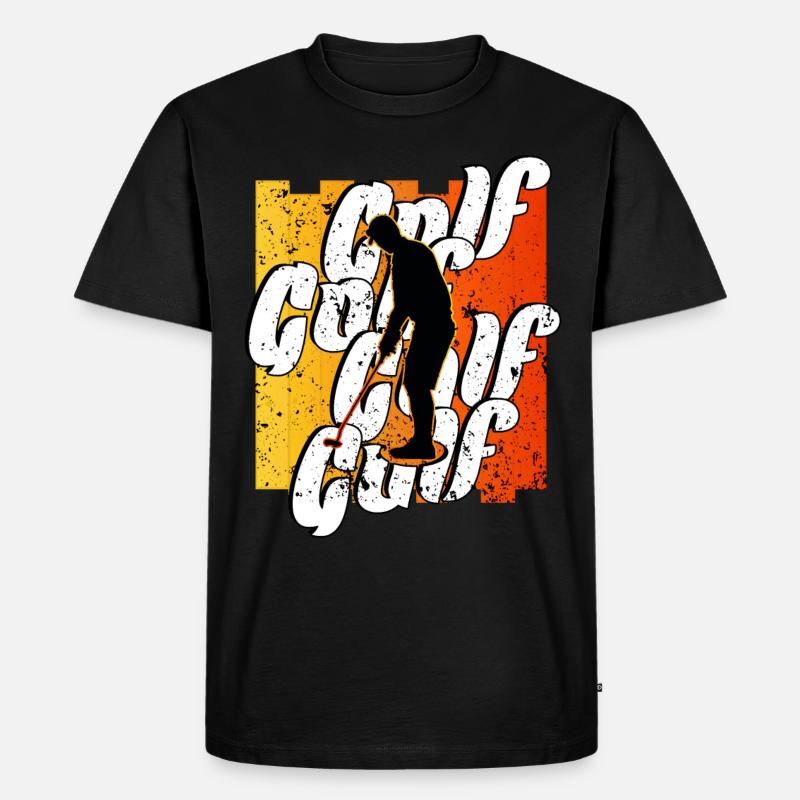 Golf - Männer Premium Bio T-Shirt - Schwarz