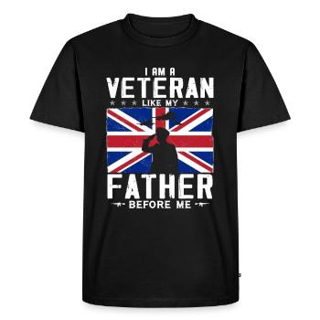 I Am A Vetetran Like My Father Before Me - Men's Premium Organic T-Shirt - black - Front - Nico (187cm)