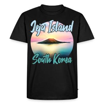 Jeju Island at sunset - Men's Premium Organic T-Shirt - black - Front - Nico (187cm)