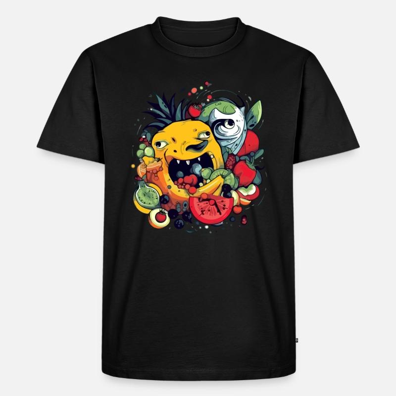 Fruchtverschlingende Ananas - Männer Premium Bio T-Shirt - Schwarz