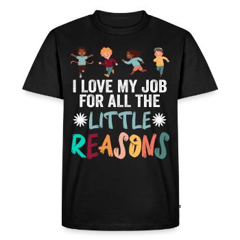 J’aime mon travail pour toutes les petites raisons professeur - T-shirt Premium bio Homme - noir - Devant - Nico (187cm)