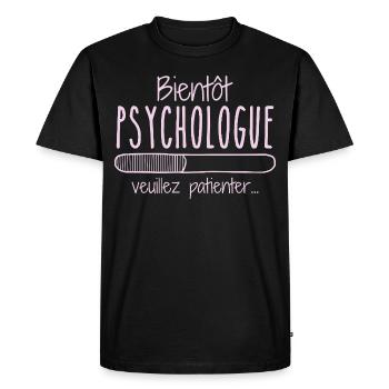 Métier Psychologue En Cours Bientôt Psychologue - T-shirt Premium bio Homme - noir - Devant - Nico (187cm)
