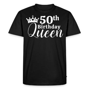 50th birthday - Men's Premium Organic T-Shirt - black - Front - Nico (187cm)