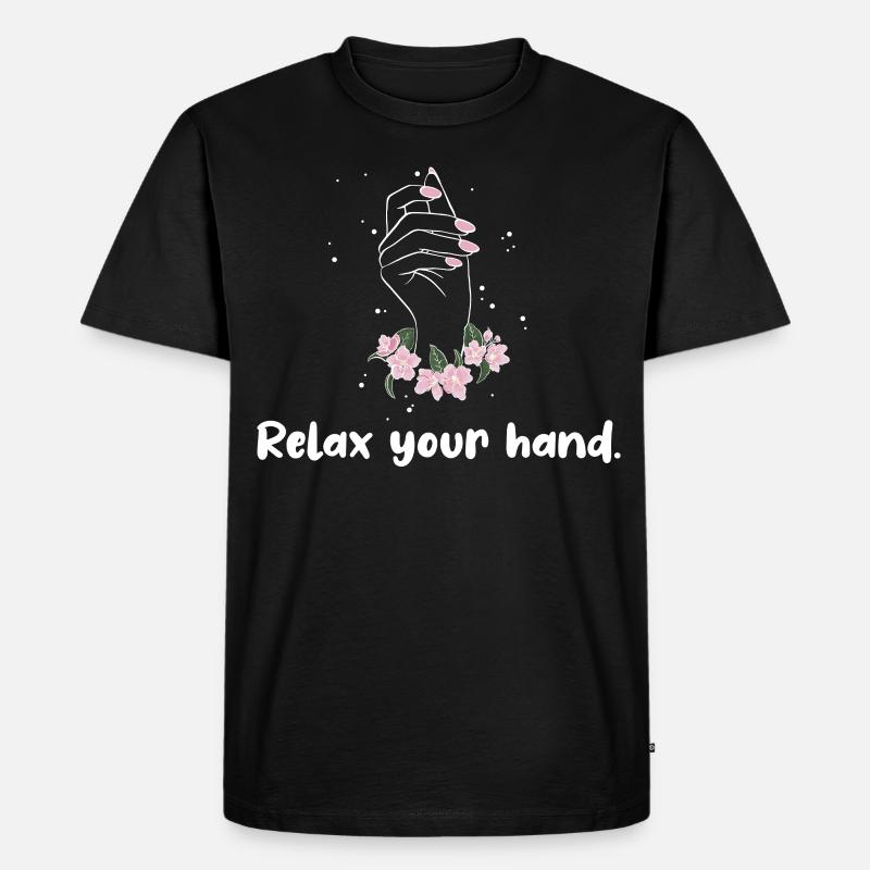 Nagelstudio Maniküre | Relax your hand - Männer Premium Bio T-Shirt - Schwarz