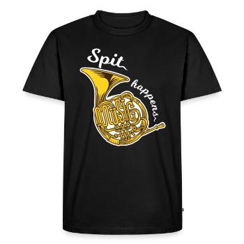 Cor Français | corne Le crachat se produit - T-shirt Premium bio Homme - noir - Devant - Nico (187cm)