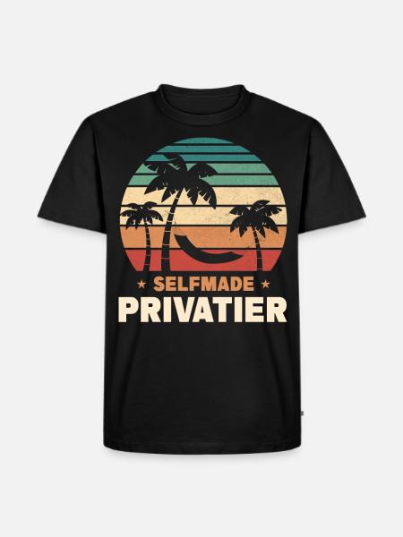 Selfmade Privatier - Männer Premium Bio T-Shirt - Schwarz