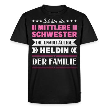 Mittelkind Sandwichkind Mittlere Schwester - Männer Premium Bio T-Shirt - Schwarz - Vorne - Nico (187cm)