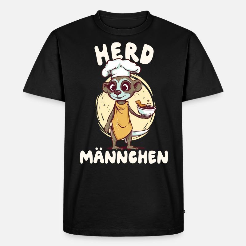 Herdmännchen Erdmännchen Koch - Männer Premium Bio T-Shirt - Schwarz