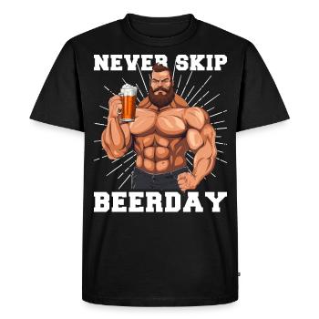 Booze Bodybuilding Gym Ne sautez jamais Beerday - T-shirt Premium bio Homme - noir - Devant - Nico (187cm)
