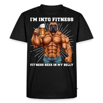 Bodybuilder Gym Bière | Oui, je suis dans le fitness - T-shirt Premium bio Homme - noir - Devant - Nico (187cm)