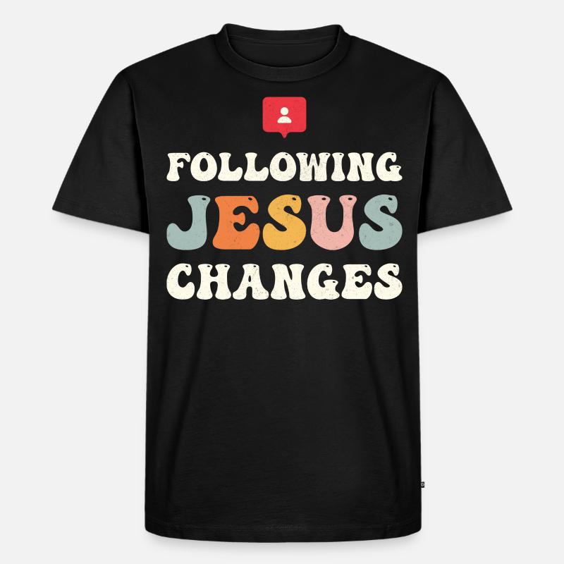 Following Jesus Changes - Männer Premium Bio T-Shirt - Schwarz