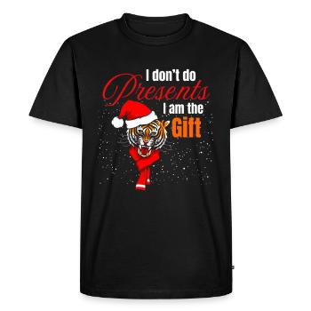 Tigre de Noël - T-shirt Premium bio Homme - noir - Devant - Nico (187cm)
