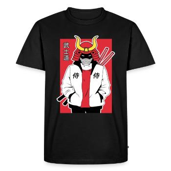 Samurai Warrior Anime - Men's Premium Organic T-Shirt - black - Front - Nico (187cm)