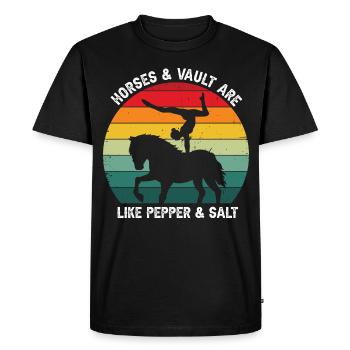 Conception de voûte et conception de chevaux de voûte - T-shirt Premium bio Homme - noir - Devant - Nico (187cm)