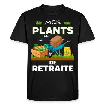 Plants Jardin Cadeau Homme Retraité Papa Papy - T-shirt Premium bio Homme - noir - Devant - Nico (187cm)