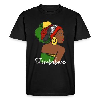 Zimbabwe Zim Zimbabwe Africa Flag Black Heritage - Men's Premium Organic T-Shirt - black - Front - Nico (187cm)
