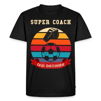 Super Coach Who Tears Up Humor Football - Men's Premium Organic T-Shirt - black - Front - Nico (187cm)