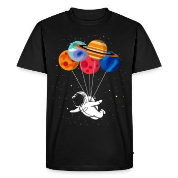 Space Travel Funny Graphic - Men's Premium Organic T-Shirt - black - Front - Nico (187cm)