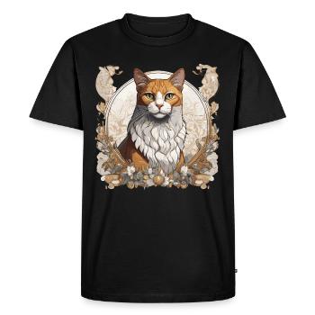 Royal Cat königliche Katze - Men's Premium Organic T-Shirt - black - Front - Nico (187cm)
