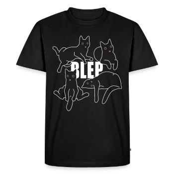 Blep - Männer Premium Bio T-Shirt - Schwarz - Vorne - Nico (187cm)