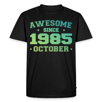 Octobre 1985 - Cadeau Anniversaire Octobre 1985 - T-shirt Premium bio Homme - noir - Devant - Nico (187cm)
