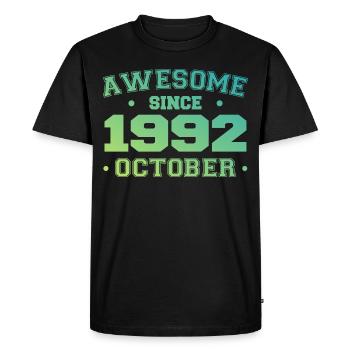 Octobre 1992 - Cadeau Anniversaire Octobre 1992 - T-shirt Premium bio Homme - noir - Devant - Nico (187cm)
