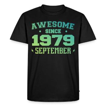 September 1979 Birthday Gift September 1979 - Men's Premium Organic T-Shirt - black - Front - Nico (187cm)