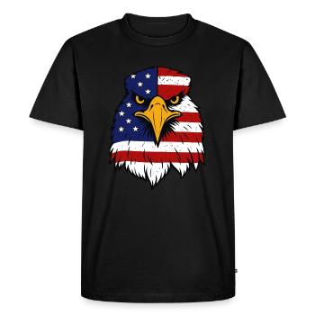 US Eagle - Men's Premium Organic T-Shirt - black - Front - Nico (187cm)