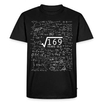 Wurzel aus 169 Jahre Alt - 13. Geburtstag Geschenk - Männer Premium Bio T-Shirt - Schwarz - Vorne - Nico (187cm)