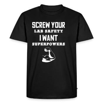 Chimiste nerd chimie laboratoire disant proverbe - T-shirt Premium bio Homme - noir - Devant - Nico (187cm)