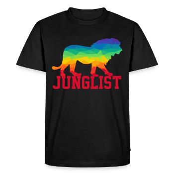 Junglist - Jungle Drum and Bass DnB Lion - T-shirt Premium bio Homme - noir - Devant - Nico (187cm)