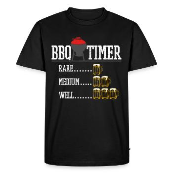 BBQ Timer - BBQ Beer Chef Funny Gift - Men's Premium Organic T-Shirt - black - Front - Nico (187cm)