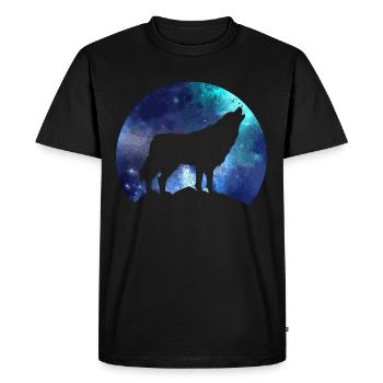 wolf - Men's Premium Organic T-Shirt - black - Front - Nico (187cm)