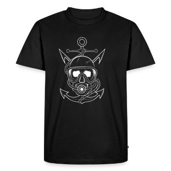 Plongeur Skull Diving Partner Scuba Diver - T-shirt Premium bio Homme - noir - Devant - Nico (187cm)