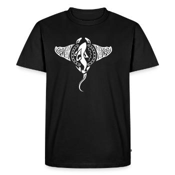 Manata Rays Shark Mandala Diver Manta Rays - Men's Premium Organic T-Shirt - black - Front - Nico (187cm)
