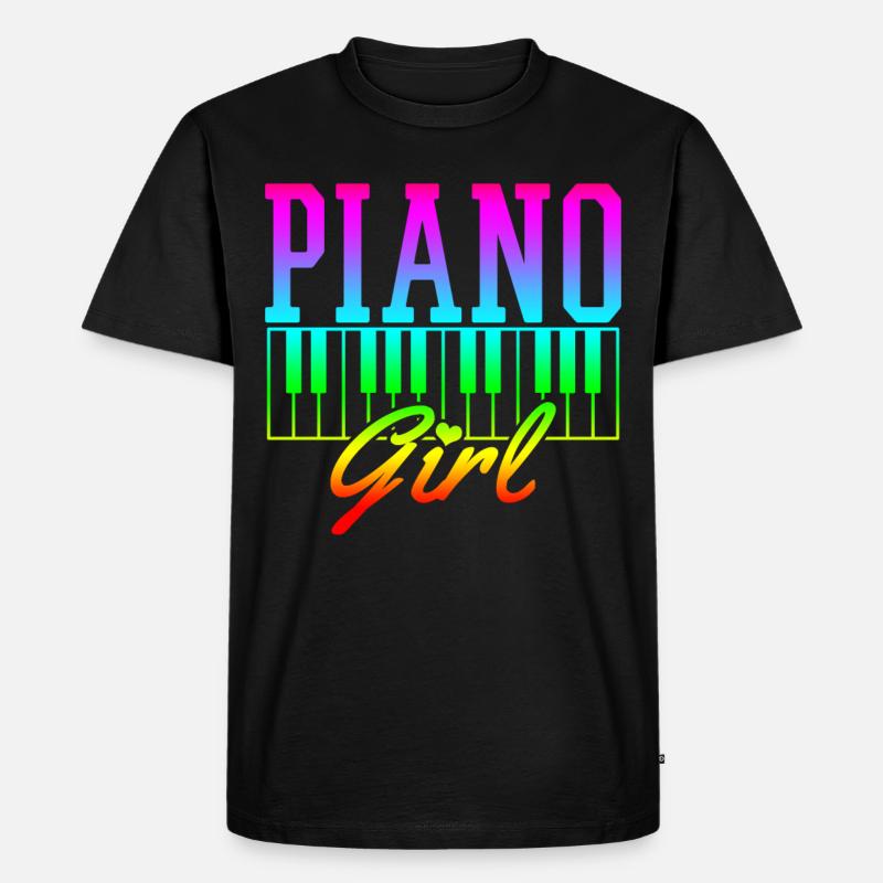 Klavier - Männer Premium Bio T-Shirt - Schwarz