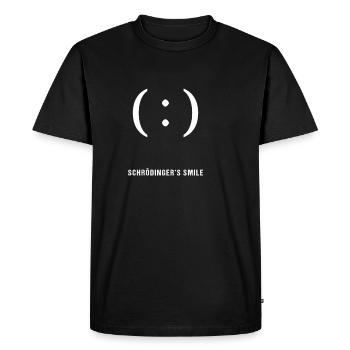 Schrodinger's Smile Gift Physics Nerd - T-shirt Premium bio Homme - noir - Devant - Nico (187cm)