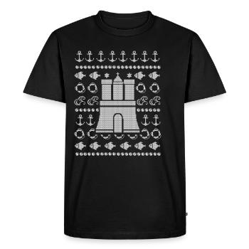 Noël laid Hambourg - T-shirt Premium bio Homme - noir - Devant - Nico (187cm)