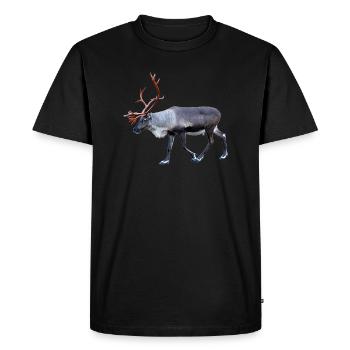 Mysteriöse Rentierhirsche mit großen Hörnern - Männer Premium Bio T-Shirt - Schwarz - Vorne - Nico (187cm)