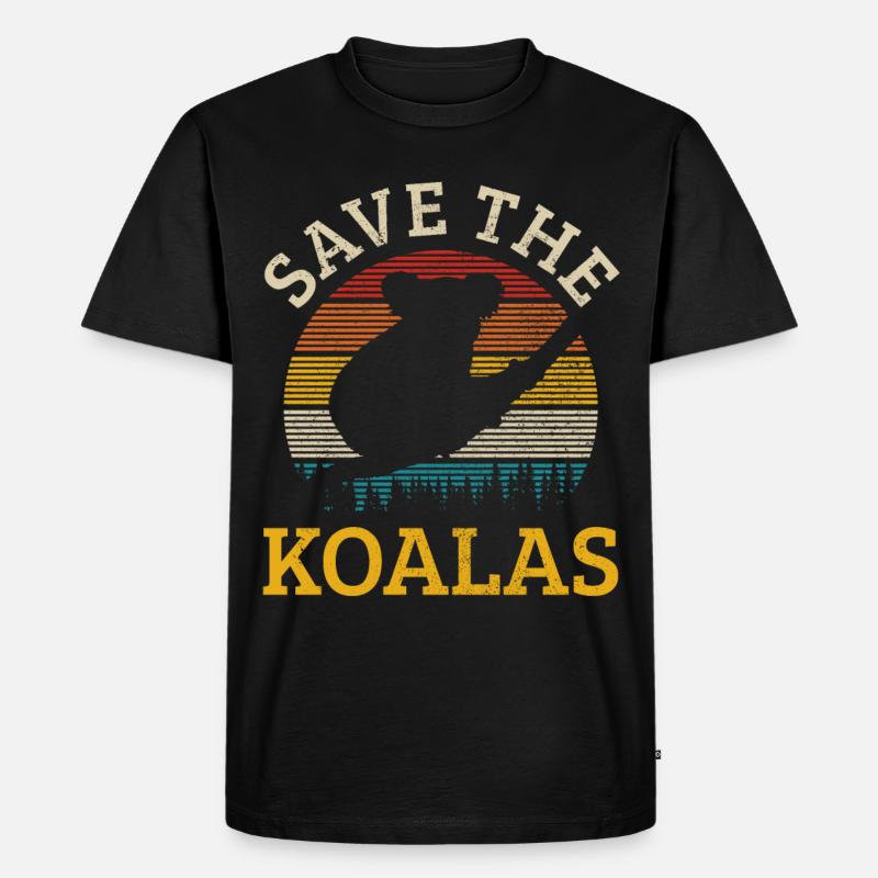 Koala - Männer Premium Bio T-Shirt - Schwarz