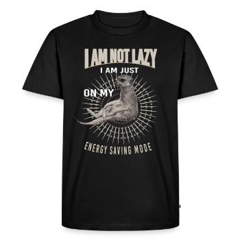 Meerkats - I am not lazy... energy saving mode - Men's Premium Organic T-Shirt - black - Front - Nico (187cm)