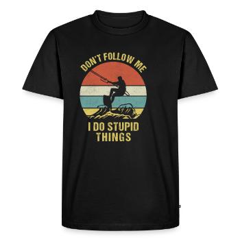 Kitesurfing saying for a kitesurfer - Men's Premium Organic T-Shirt - black - Front - Nico (187cm)